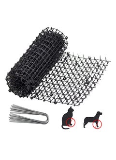 SYOSI Cat Deterrent Mat, Spike Garden Protector Anti-Cat Strips Dig Stopper Mat Cat Repellent Spikes Garden Fence Guard with 8 Metal U Pegs for Outdoor Garden Farm Fence,Black( 2 x 0.28 M)  - Image 1