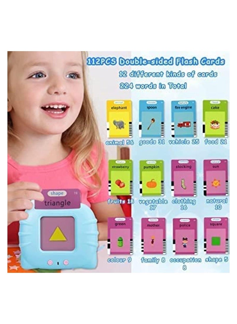 Bilingual Arabic English Learning Cards Machine,112 Talking Flash Cards with 224 Words Learning Toys for Boys and Girls - Image 2
