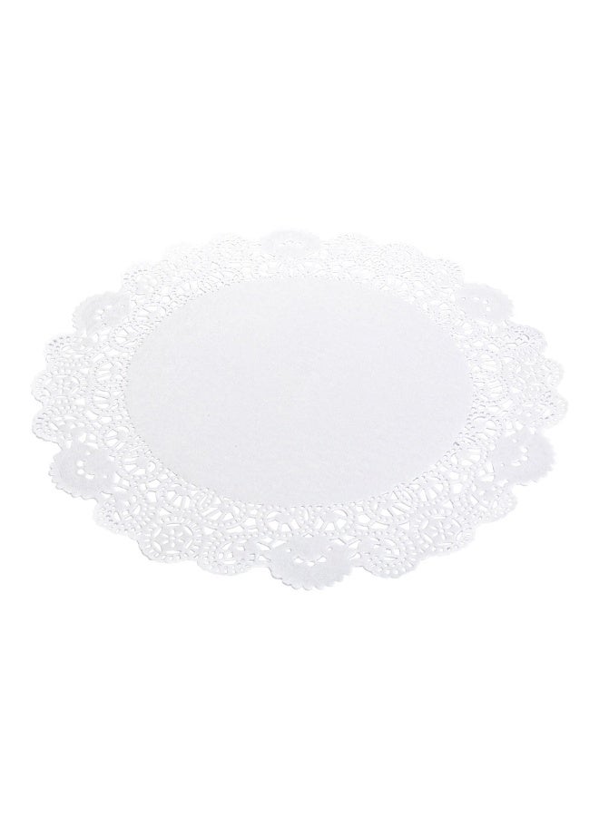 Restaurantware Pastry Tek 12 x 12 Inch Lace Doilies, 100 Decorative Tableware Placemats - Disposable, Round, White Paper Table Doilies, For Birthdays, Or Weddings, Table Decor - Image 1