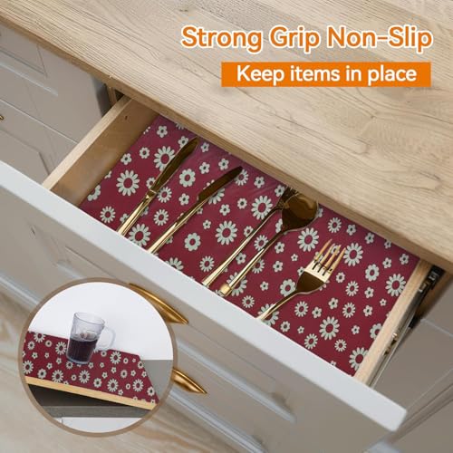 Vocal Store Anti-Slip Kitchen Cabinet Drawer Shelf Mat Liner Sheets Textured Multipurpose 5 Meter Roll, Red - MDOJ11-P073-5 - Image 2