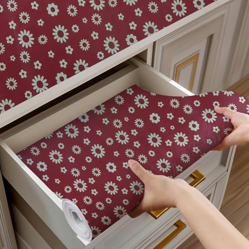 Vocal Store Anti-Slip Kitchen Cabinet Drawer Shelf Mat Liner Sheets Textured Multipurpose 5 Meter Roll, Red - MDOJ11-P073-5 - Image 1