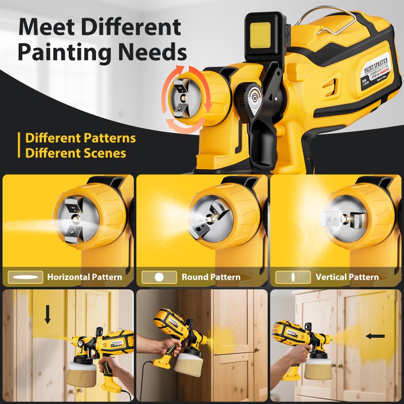 VAVCURAA Paint Sprayer for House Painting, Paint Sprayer with Easy to Clean Design, 6 Brass Nozzles & LED Light, Easy to Clean for House, Fence, Garden, Furniture - Image 4