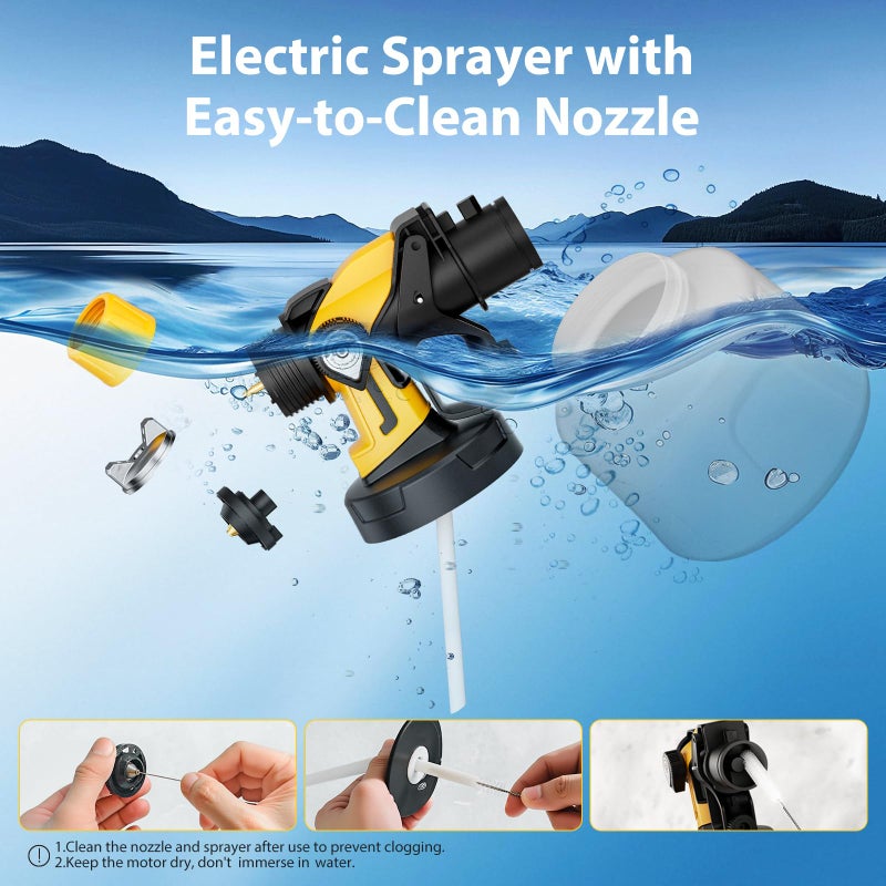 VAVCURAA Paint Sprayer for House Painting, Paint Sprayer with Easy to Clean Design, 6 Brass Nozzles & LED Light, Easy to Clean for House, Fence, Garden, Furniture - Image 5