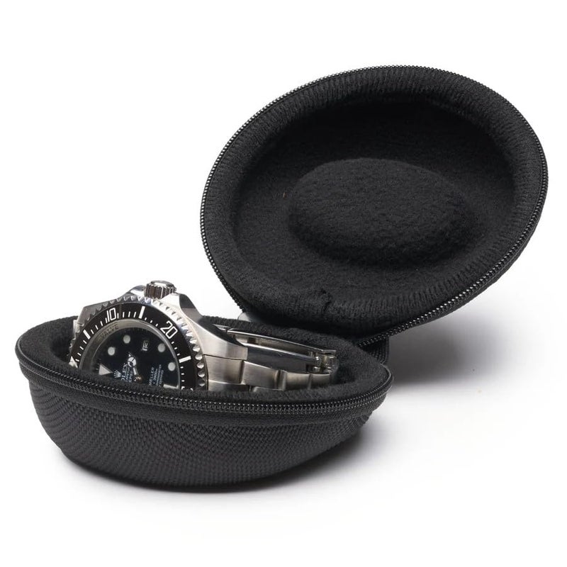BARRINGTON Adventurer Single Watch Travel Case with Zipper in Black Stylish Waterproof Protective Portable Storage Organizer for Wrist & Smart Watches - Image 3