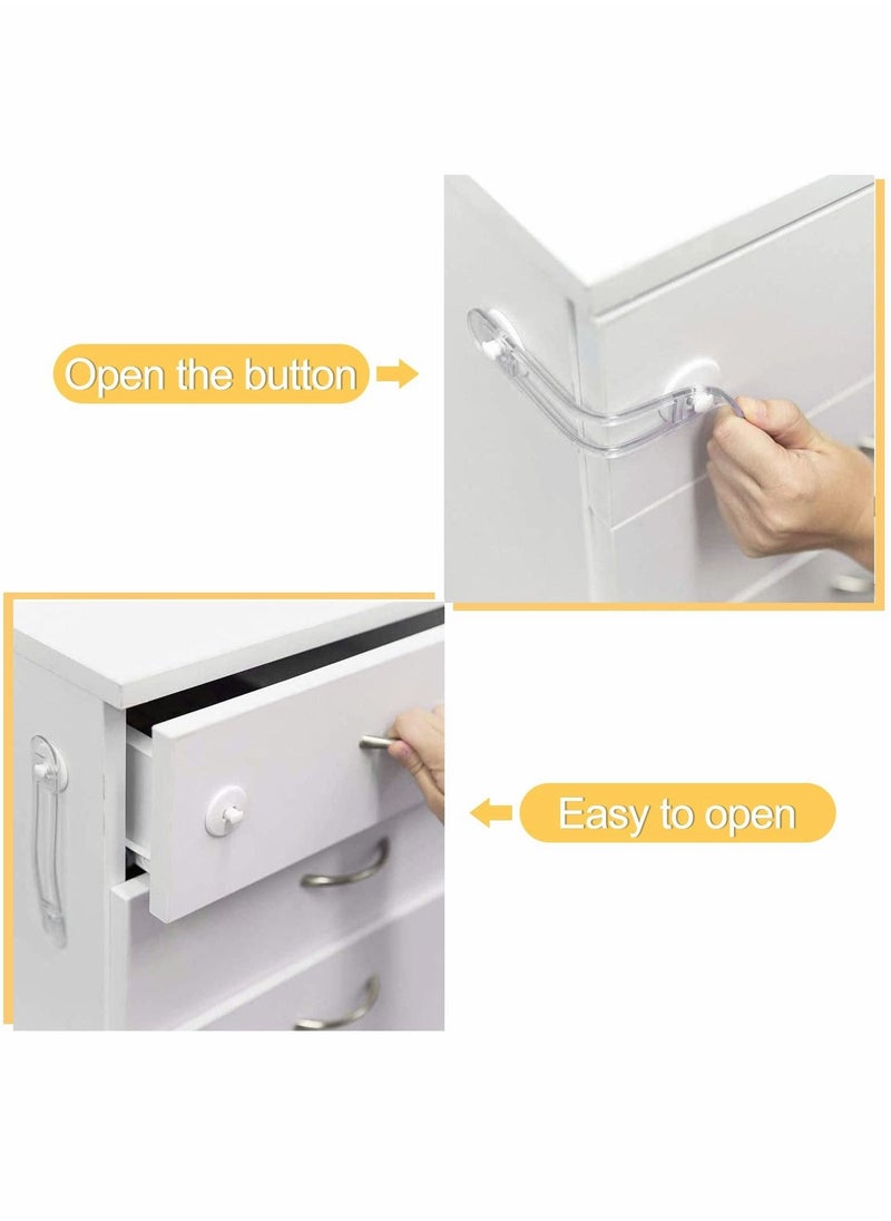 Excefore Child Safety Locks, 8 Pcs Transparent Baby Child Safety Cupboard Door Lock - Image 5