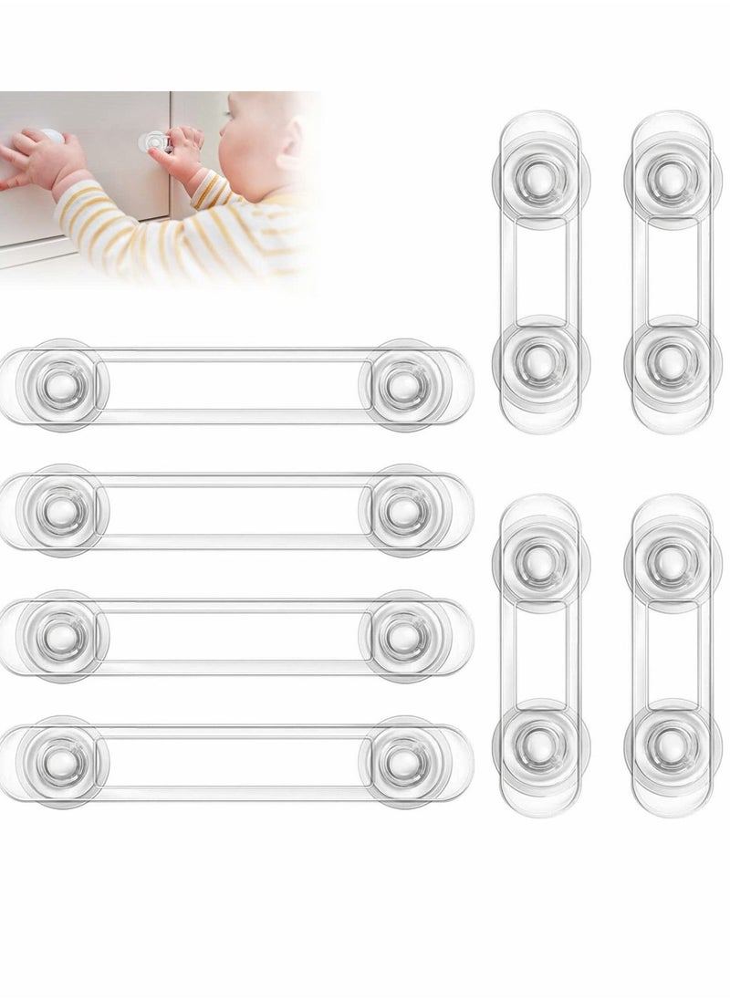 Excefore Child Safety Locks, 8 Pcs Transparent Baby Child Safety Cupboard Door Lock - Image 1
