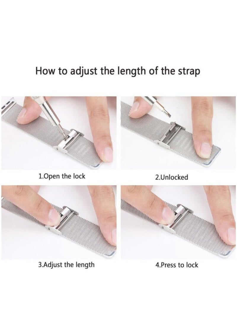 Compatible for Honor Band 6/Honor Band 7 Strap Stainless Steel Metal Bracelet Replacement Band Metal Integrated Case Strap Wristband Sport Band for Women Men - Image 5