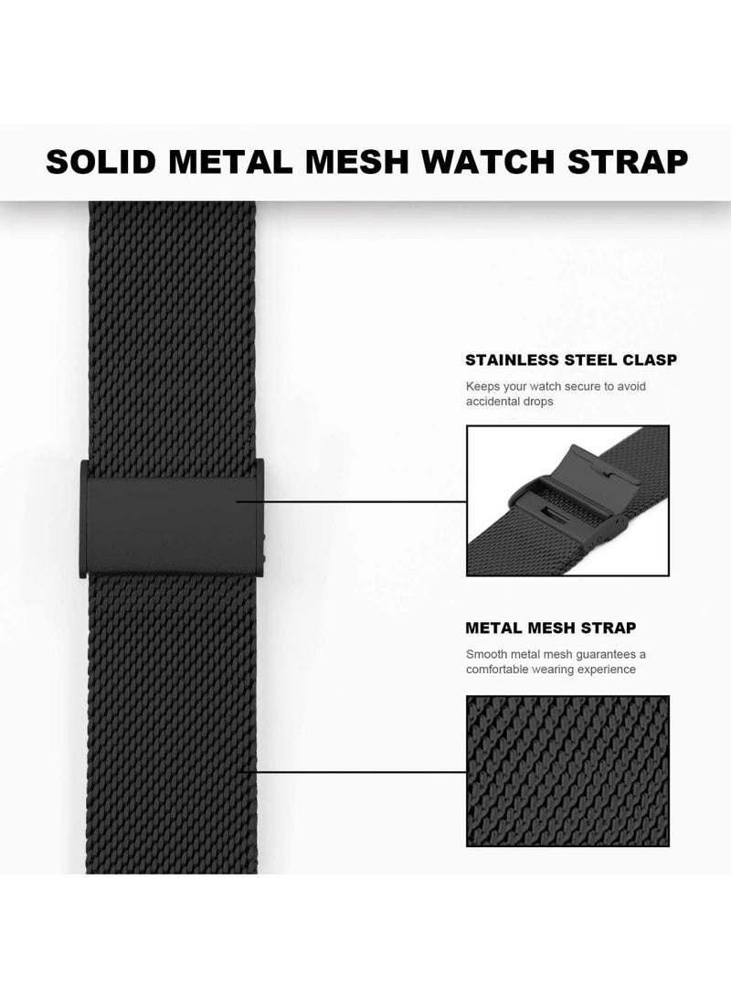 Compatible for Honor Band 6/Honor Band 7 Strap Stainless Steel Metal Bracelet Replacement Band Metal Integrated Case Strap Wristband Sport Band for Women Men - Image 3