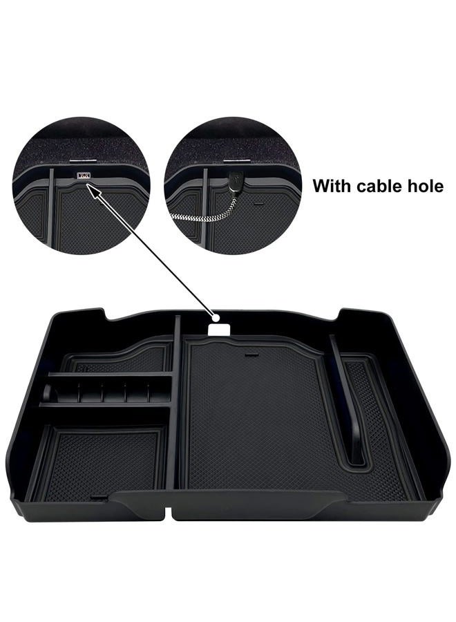 EVTIME Center Console Organizer fit for Dodge RAM 1500 2500 3500 2024 2023 2022 2021 2020 2019 Accessories Interior Storage Box Armrest Storage Tray (Black) - Image 3