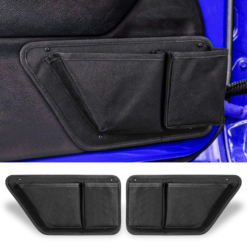 CALBEAU Oxford Front Door Storage Pockets Box 2PCS Door Storage Pockets for 20112018 Jeep Wrangler JK JKU Accessories 24Door Door Net Pocket Replacement
