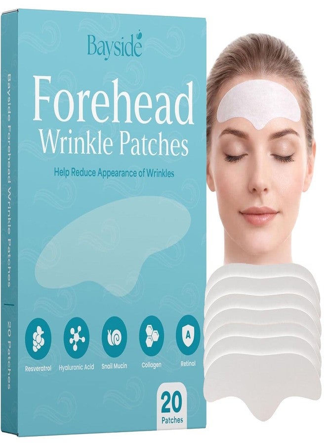 Bayside Forehead Wrinkle Patches – 20 Anti-Aging Forehead Pads with Resveratrol, Hyaluronic Acid, Snail Mucin, Collagen & Retinol for the Appearance of Forehead Lines - Image 1