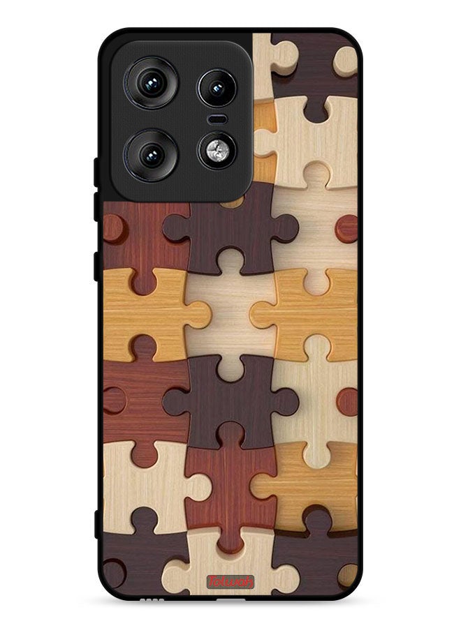 Tolwak Motorola Edge 50 Pro 5G Protective Case Cover Wooden Pattern - Image 1