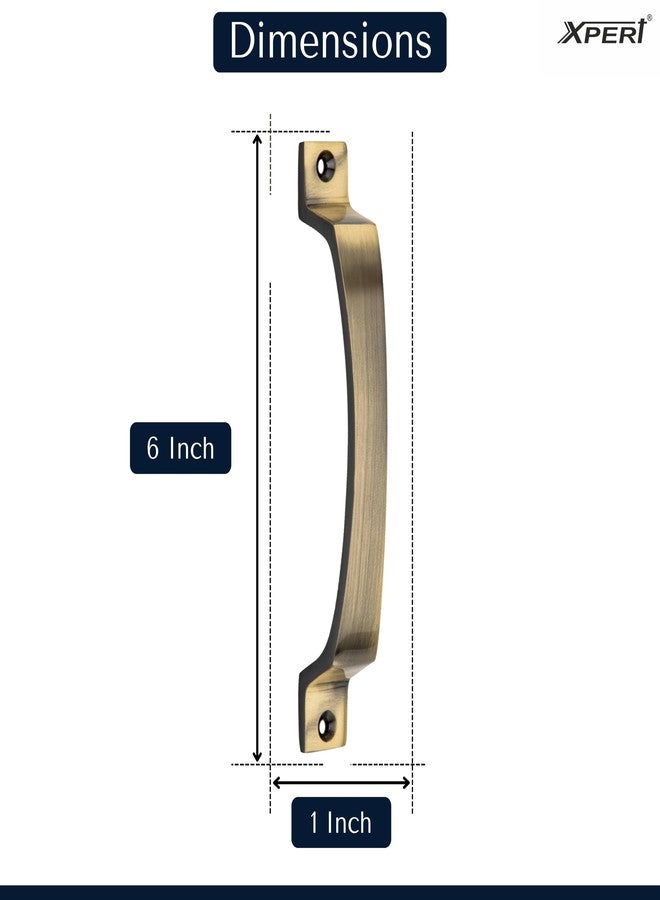 Xpert Brass Curve Cupboard Handle (Pack of 2) Made of Brass Drawer Handles 6 inches Handle for Wardrobe (BC-182) Antique Finish - Image 5