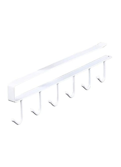 Iron Multipurpose Kitchenware Storage Hooks with 6 Hooks Cup Holder Hang Kitchen Cabinet Under Shelf Storage Rack
