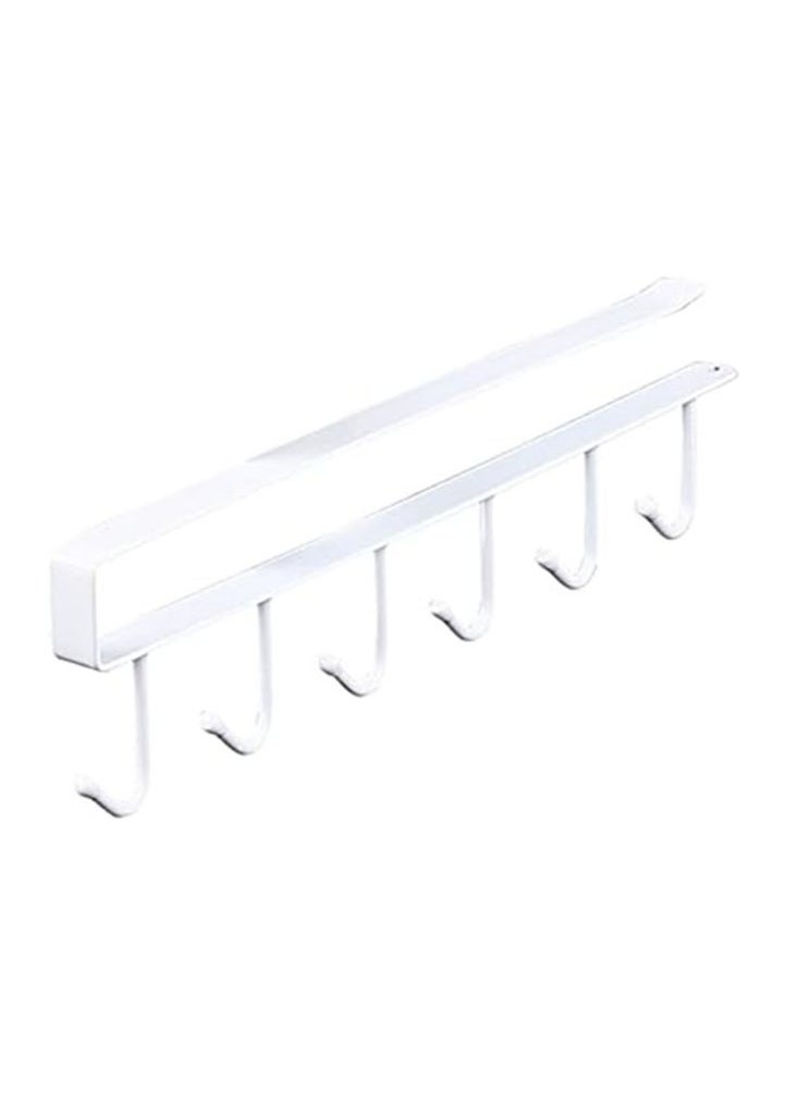 Perfii Iron Multipurpose Kitchenware Storage Hooks with 6 Hooks Cup Holder Hang Kitchen Cabinet Under Shelf Storage Rack  - Image 1