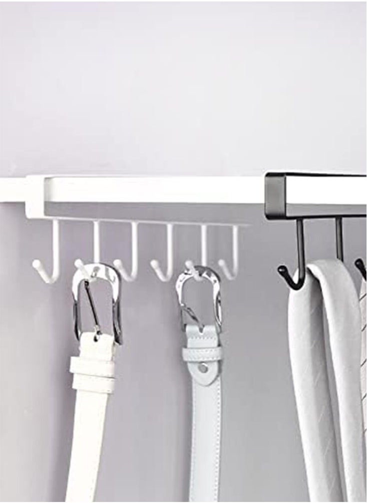 Perfii Iron Multipurpose Kitchenware Storage Hooks with 6 Hooks Cup Holder Hang Kitchen Cabinet Under Shelf Storage Rack  - Image 3