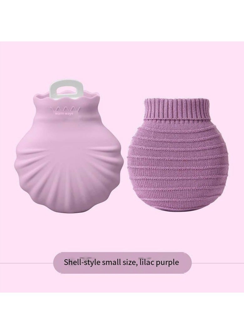 general Mini Hand Warmer, Explosion Proof Shell Hot Water Bag Microwavable Silicone Hot Water Bottle with Knitted Cover for Pain Relief Hot Cold Therapy Hand Feet Warmer, Menstrual Cramps, Hot Compress - Image 1