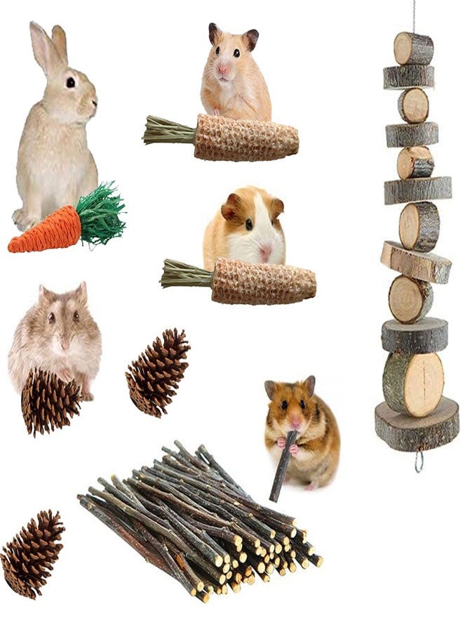 HAWAWA Rabbit Grass House and Hideout Foldable, Handmade Woven Hay Bed Natural Edible Grass Hut with Bunny Chew Toys, for Bunny Hamster Guinea Pig Chinchilla - Image 3