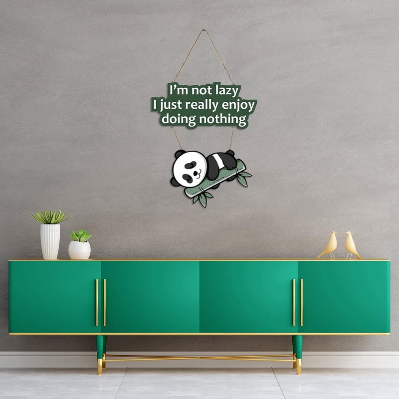 آرتفيب Lazy Panda معلقة حائط خشبية مطبوعة مع اقتباسات لديكور المنزل | المكتب | الهدايا | غرفة المعيشة | غرفة النوم | قطع ديكور خشبية | لوحة حديثة | معلقات فنية جدارية (WH_5701N) - Image 3