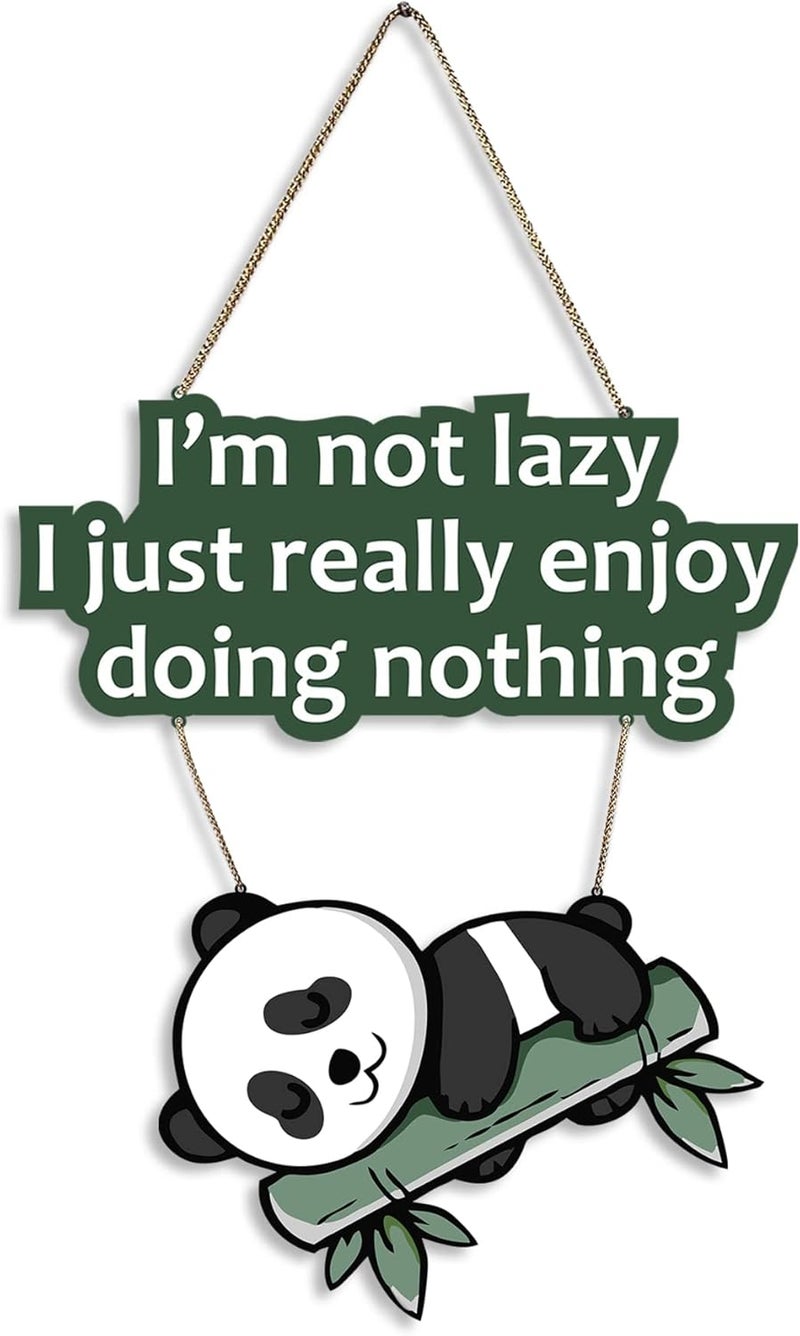آرتفيب Lazy Panda معلقة حائط خشبية مطبوعة مع اقتباسات لديكور المنزل | المكتب | الهدايا | غرفة المعيشة | غرفة النوم | قطع ديكور خشبية | لوحة حديثة | معلقات فنية جدارية (WH_5701N) - Image 1