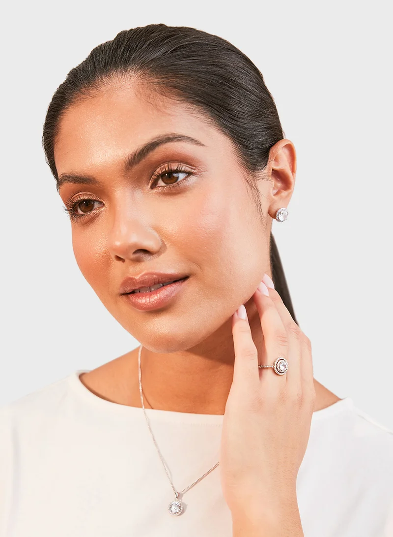 باكلي لندن Clear Solitaire Double Halo Ring