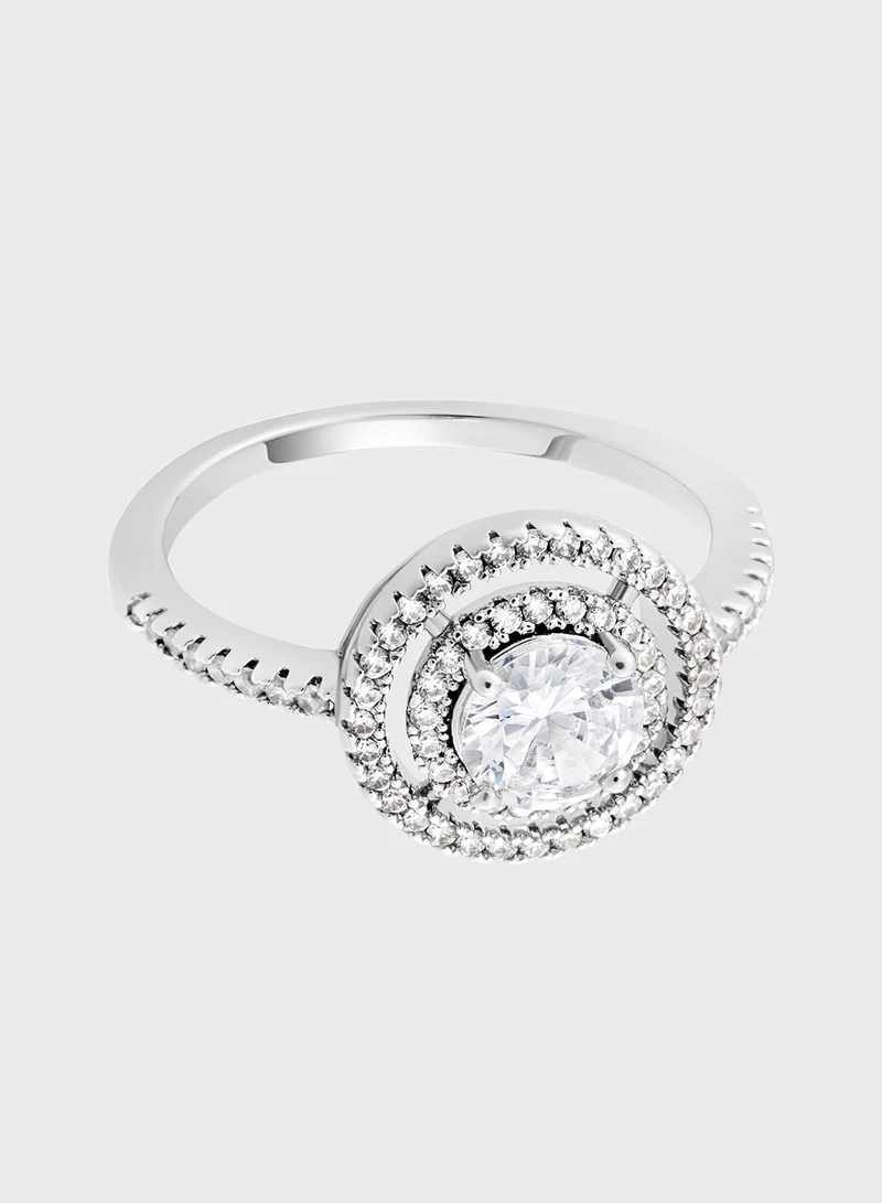 باكلي لندن Clear Solitaire Double Halo Ring