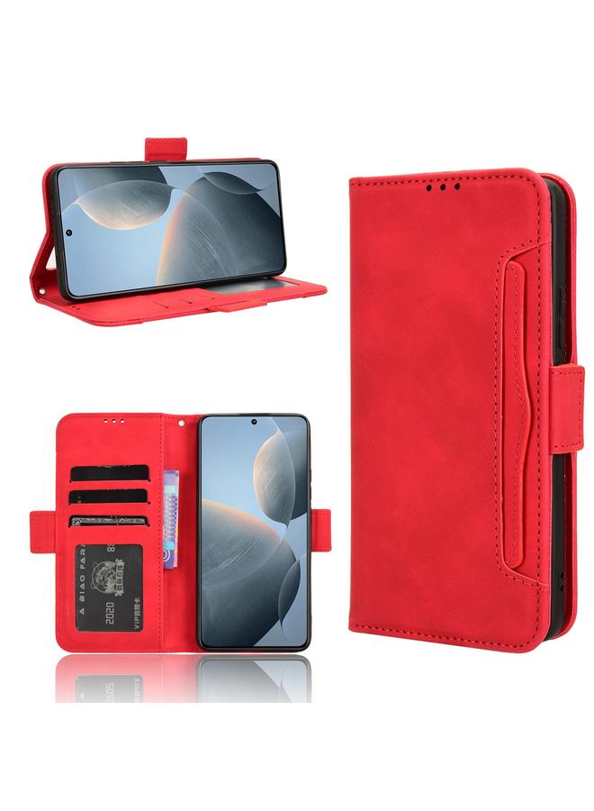 جرين تايجر حافظة جلدية لهاتف Xiaomi Redmi K70E 5G / Poco X6 Pro ذات ملمس جلد العجل وفتحات للبطاقات (أحمر)