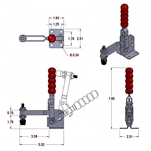 LavaLock X LARGE VERTICAL HANDLE TOGGLE CLAMP LAVALOCK 12265 CROSS REF CLAMP # 210-U - Image 2