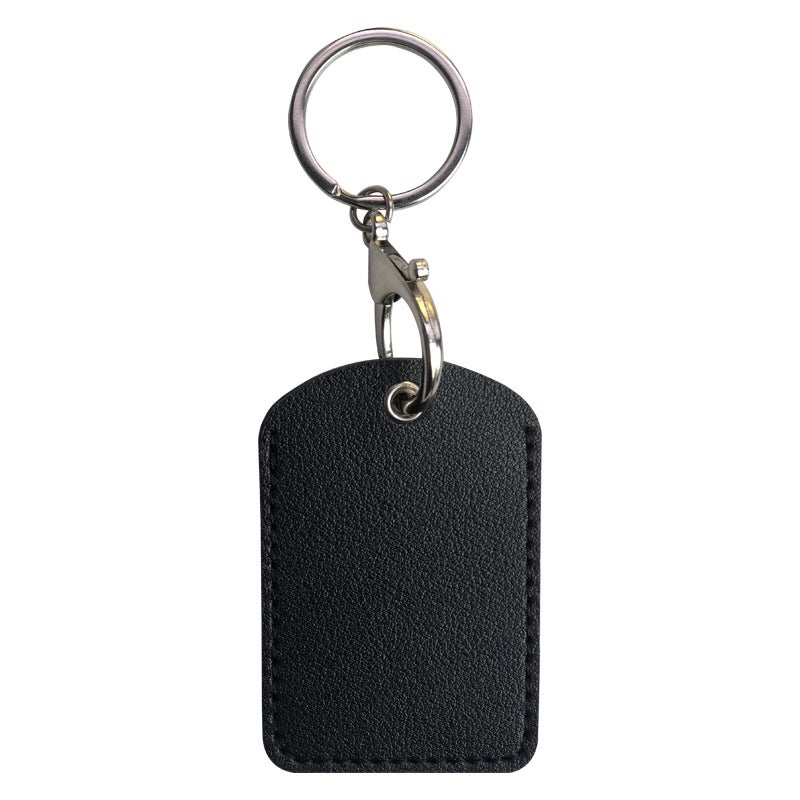 PU Leather Drop Keychain Card Holder black rectangle 