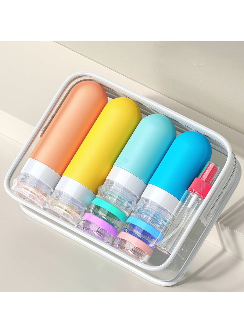 16 Pack Travel Bottles for Toiletries, Silicone Travel Containers jar for Toiletries, Leak Proof Refillable Liquid Shampoo And Conditioner Travel Essentials Toiletry Bottles - Image 1