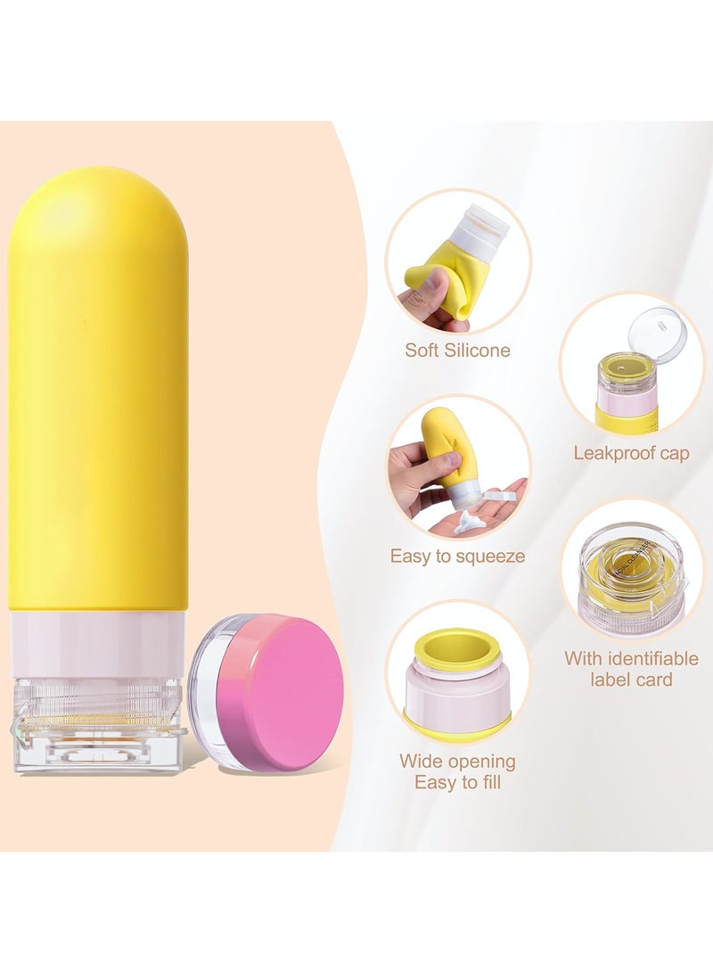 16 Pack Travel Bottles for Toiletries, Silicone Travel Containers jar for Toiletries, Leak Proof Refillable Liquid Shampoo And Conditioner Travel Essentials Toiletry Bottles - Image 4