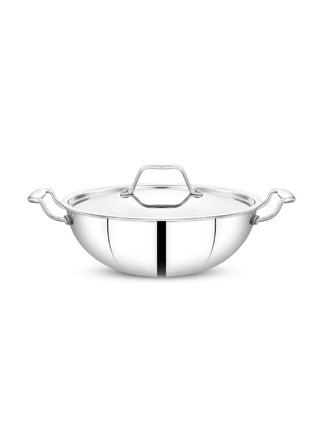Maxima Stainless Steel Wok Pan With Lid 26 cm - Image 1