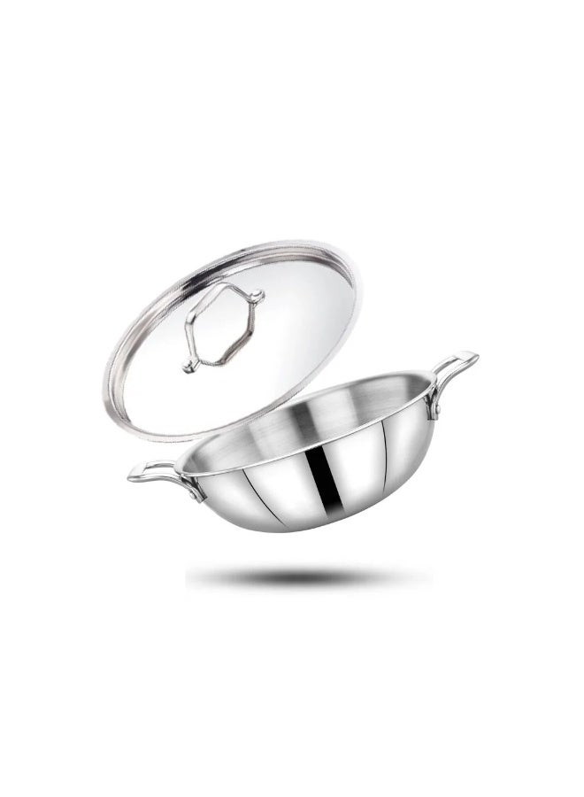 Maxima Stainless Steel Wok Pan With Lid 26 cm - Image 5