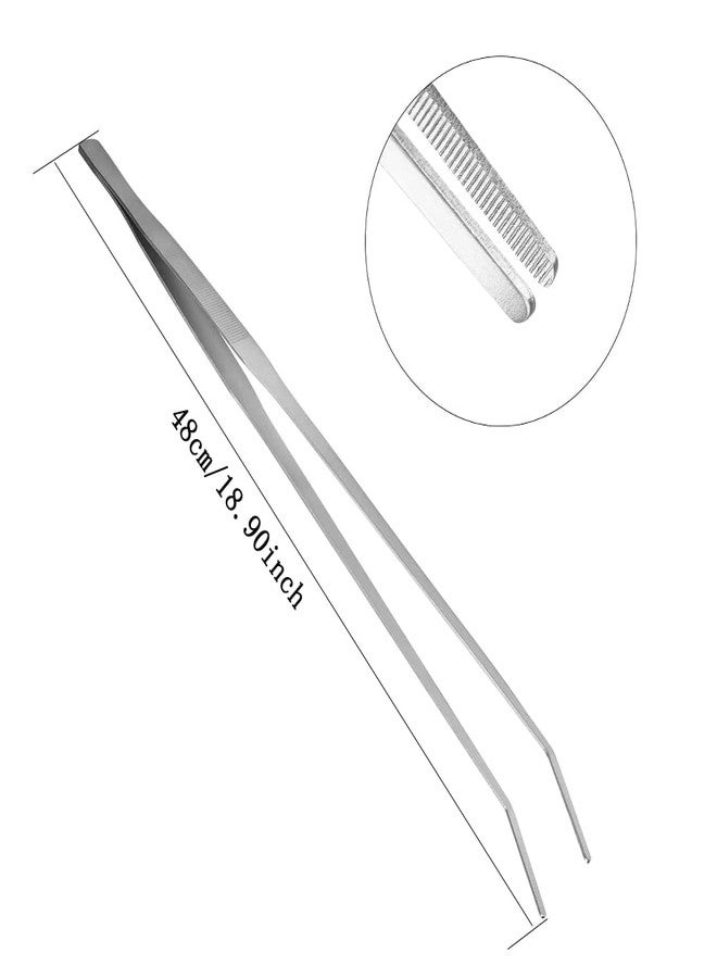 اتول مارت ملقط نباتات أحواض السمك من يوتولمارت، ملقط منحني من الفولاذ المقاوم للصدأ، ملقط أحواض سمك طويل جدًا 48 سم، لأدوات تنسيق نباتات أحواض السمك، ملقط تغذية. - Image 2