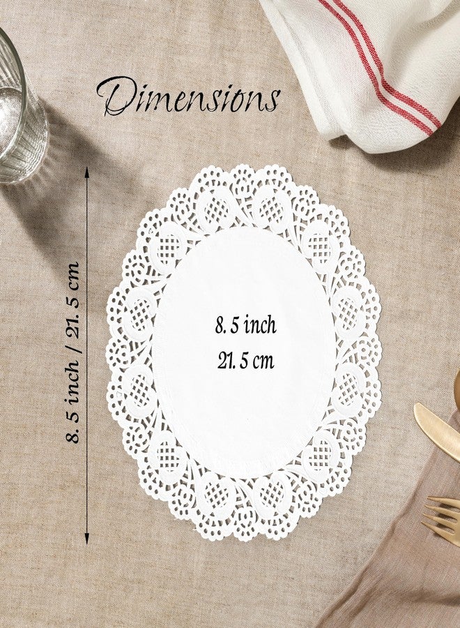 RIVCOIM Paper Doilies 8.5 Inch Round - White Doilies - Elegant Lace Design, Perfect for Crafts, Weddings, Parties, and Home Decor - Disposable, Pack of 100 for Baking, Serving, and Presentation. - Image 2