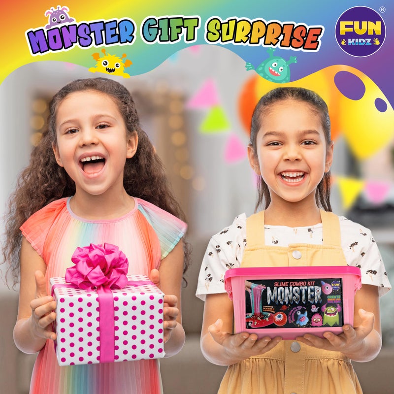 FUN KIDZ Halloween Toy Monster Slime Kit for Girls Ages 6-12, FunKidz Glow in Dark Slime Making Kit for Kids Make Soft Slime Balls with Photochromic Powder Kid Ideal Party Gifts - Image 3