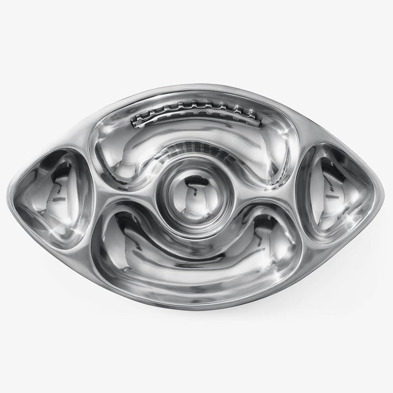 Gute Football Tailgate Superbowl Serving Bowl Silver Brass Snack Candy  Salad Bowl Chip n Dip American Sports Decorative Centerpiece Serving Platter for Nuts Salsas Food Serveware Decor Entertaining - Image 5