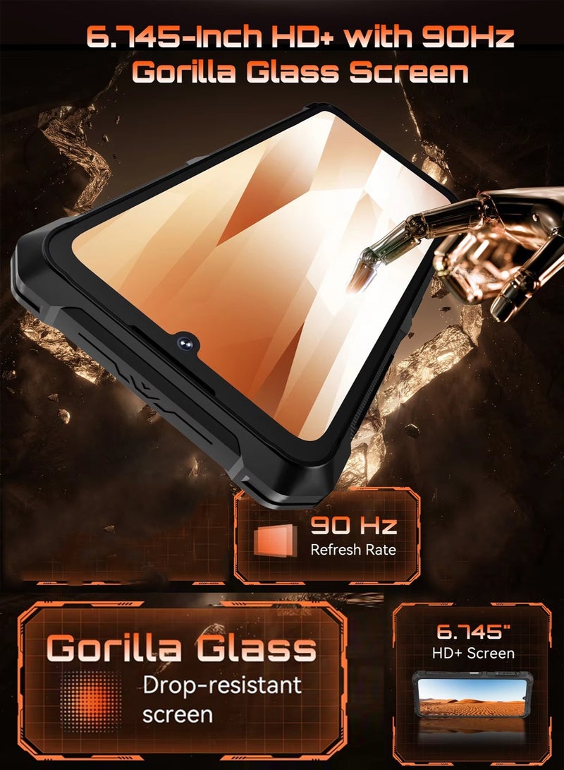 Cubot KingKong ES 3 Rugged Smartphone 4G 6GB RAM+256GB ROM 6.74 Inch Display Android 15 Smart Phone 48MP+16MP Camera / NFC/ Dual SIM Mobile -Black - Image 3