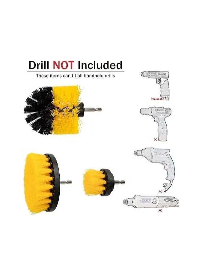 Generic [3pcs Set] Automatic Brush, Wheel Cleaning Brush, Deep Cleaning Polishing Brush, Cleaning Brush Suitable for Car Tires, Car Mats, Floor Carpets, Bathroom Electric Brush Cleaning Sets - Multi-function  - Image 3