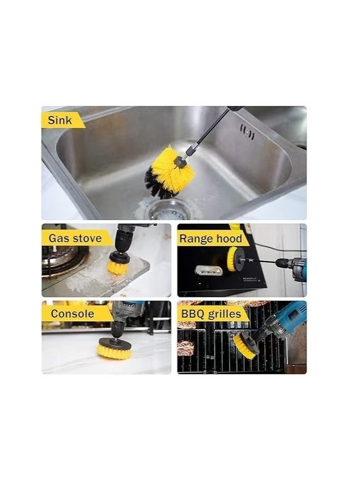 Generic [3pcs Set] Automatic Brush, Wheel Cleaning Brush, Deep Cleaning Polishing Brush, Cleaning Brush Suitable for Car Tires, Car Mats, Floor Carpets, Bathroom Electric Brush Cleaning Sets - Multi-function  - Image 4