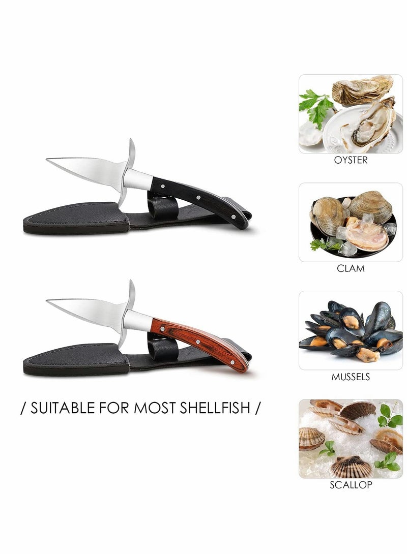 Oyster Shucking Knife Set with Cut Resistant Gloves, 3.5’’ Stainless Steel Tools for Seafood Lovers, Perfect for Home and Restaurant Use (2 Knives + 1 Glove) - Image 3