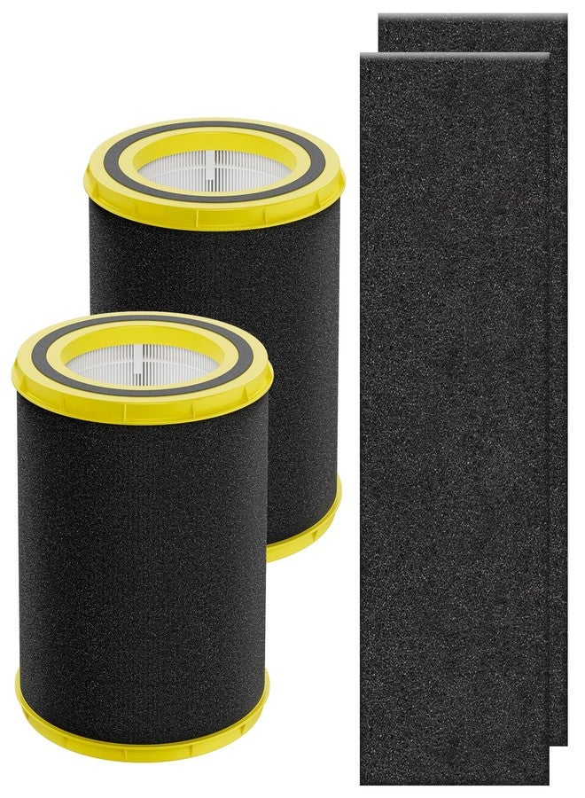 isinlive FLT4700 HEPA Filter M Replacement Compatible with G-Guardian AC4700 AC4700BDLX AC4711W AC4625 AC4625WDLX Air Purifier FLT4700 FLT47CB4, 2 HEPA + 4 Activated Carbon Filter (2+4) - Image 1