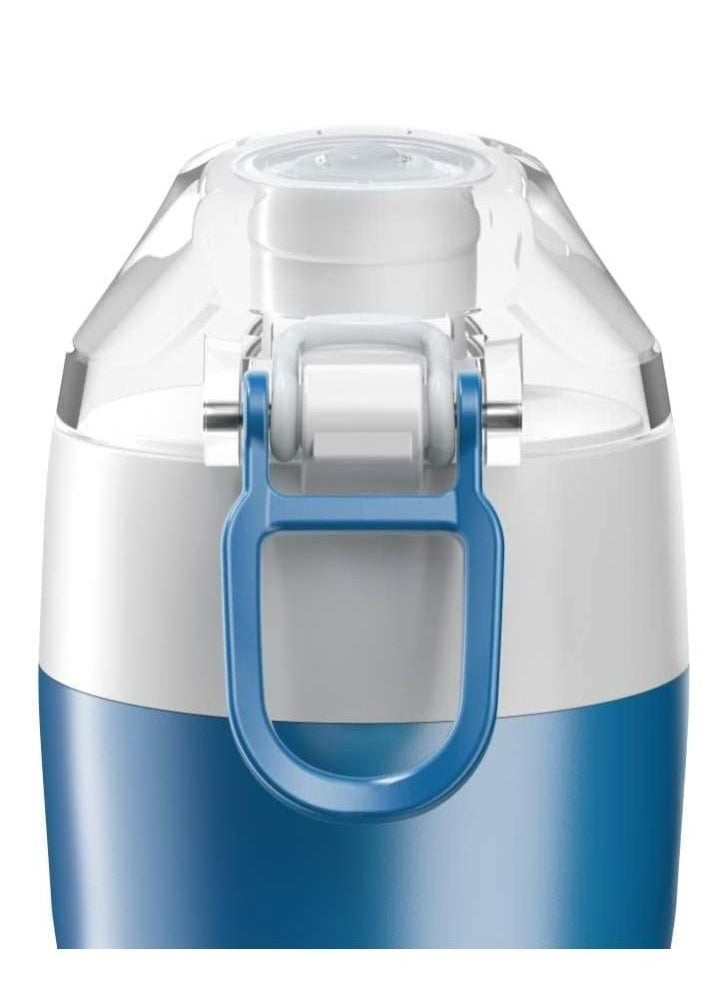 TANK Set of 2 Plastic Water Bottles Silver/Blue 650ml  - Image 2