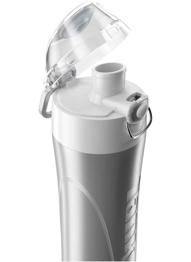 TANK Set of 2 Plastic Water Bottles Silver/Blue 650ml  - Image 3