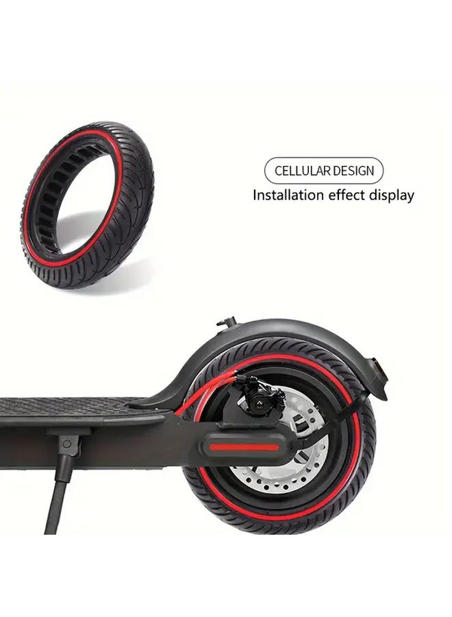 Red Stripes 8.5x2 Honeycomb Airless Tires Shock Absorbing Lightweight for Electric Scooter - Image 5