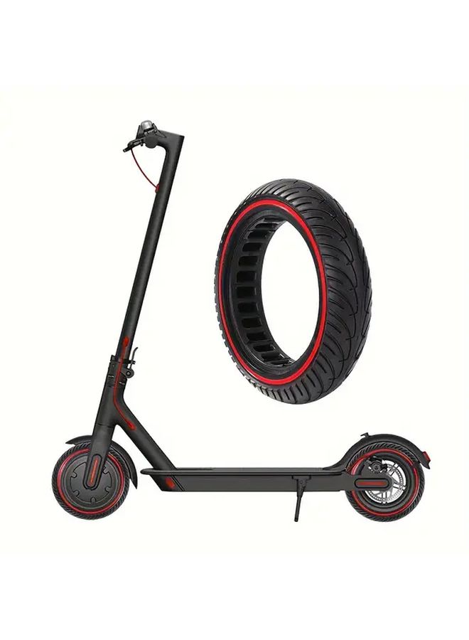 Red Stripes 8.5x2 Honeycomb Airless Tires Shock Absorbing Lightweight for Electric Scooter - Image 1