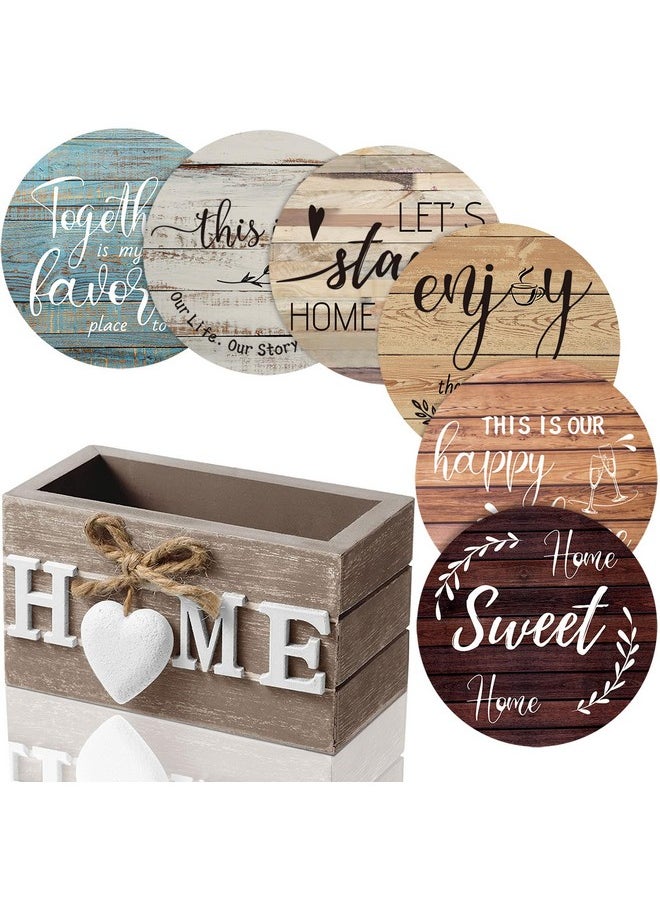 Housewarming Gifts For Home Decoration Wooden Heart Coasters For Drinks 6 Set Farmhouse Coasters With Holder Funny For Family Coffee Table Protection, 4''(Classic Farmhouse) - pzsku/ZB86A97424ECD534B3904Z/45/_/1733731338/e361e8a3-e2ba-4e0c-a635-48d18fa1f06a