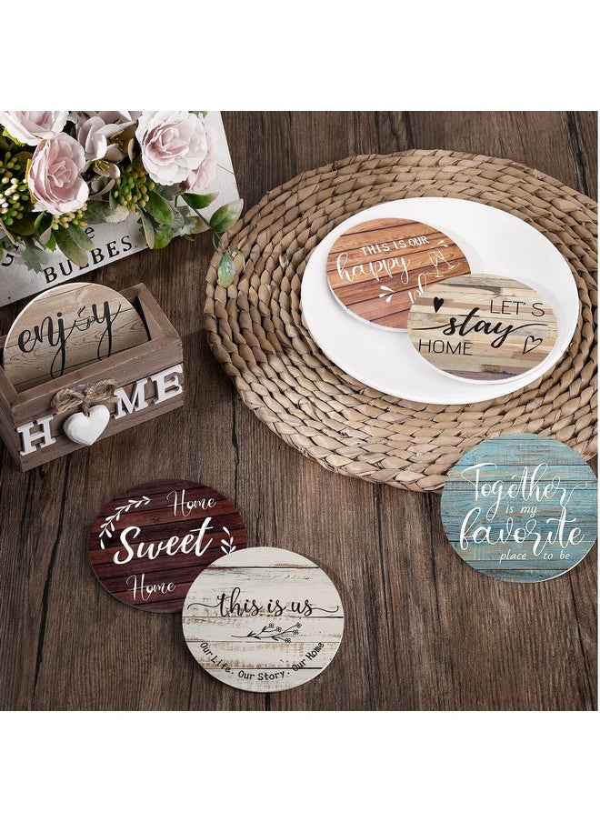 Housewarming Gifts For Home Decoration Wooden Heart Coasters For Drinks 6 Set Farmhouse Coasters With Holder Funny For Family Coffee Table Protection, 4''(Classic Farmhouse) - pzsku/ZB86A97424ECD534B3904Z/45/_/1733731379/76225055-60f2-4bdd-bfb4-d11ed00f043e