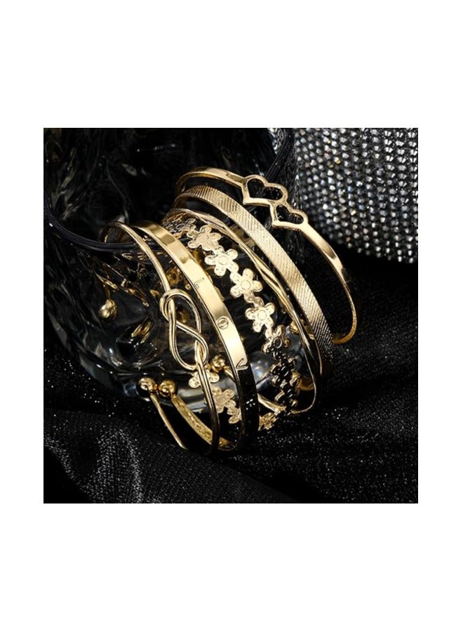 6pcs Chic Bracelets Trendy Flower/ Knot/ Heart Design Mix And Match For Daily Outfits Party Accessories Adjustable Jewelry  - Image 2