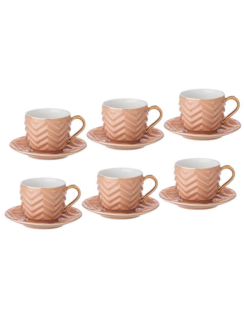 Bin shihoon Set 6 Pieces Beige Tea Cup - Image 1